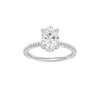 Marquise-cut diamond engagement ring with a pavé-set diamond band and solitaire setting.