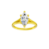 Marquise-cut diamond engagement ring with a plain band and solitaire setting.