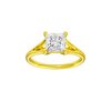 Princess-cut diamond engagement ring with a plain band and solitaire setting.
