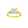 Princess-cut diamond engagement ring with a plain band and solitaire setting.