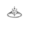 Marquise-cut diamond engagement ring with a plain band and solitaire setting.