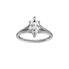 Marquise-cut diamond engagement ring with a plain band and solitaire setting.
