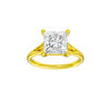 Princess-cut diamond engagement ring with a plain band and solitaire setting.
