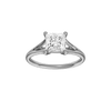 Princess-cut diamond engagement ring with a plain band and solitaire setting.