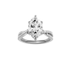 Marquise-cut diamond engagement ring in 14k white gold with a prong-set diamond band and twist setting