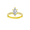 Marquise-cut diamond engagement ring with a channel-set diamond band and solitaire setting.