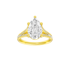 Pear-cut diamond engagement ring with a channel-set diamond band and solitaire setting.