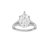 Pear-cut diamond engagement ring with a channel-set diamond band and solitaire setting.