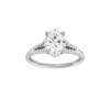 Oval-cut diamond engagement ring with a prong-set diamond band and hidden-halo setting.
