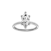 Marquise-cut diamond engagement ring with a pavé-set diamond band and hidden-halo setting.