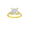 Pear-cut diamond engagement ring with a prong-set diamond band and solitaire setting.