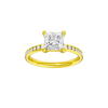 Princess-cut diamond engagement ring with a channel-set diamond band and solitaire setting.