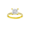 Princess-cut diamond engagement ring with a channel-set diamond band and solitaire setting.