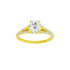 Elongated cushion-cut diamond engagement ring with a prong-set diamond band and hidden-halo setting.