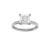Princess-cut diamond engagement ring with a channel-set diamond band and solitaire setting.