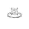 Princess-cut diamond engagement ring with a channel-set diamond band and solitaire setting.