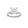Princess-cut diamond engagement ring with a channel-set diamond band and solitaire setting.
