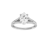 Oval-cut diamond engagement ring with a channel-set diamond band and solitaire setting.