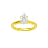 Pear-cut diamond engagement ring with a plain band and solitaire setting.