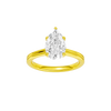 Pear-cut diamond engagement ring with a plain band and solitaire setting.