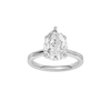 Pear-cut diamond engagement ring with a plain band and solitaire setting.