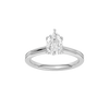 Pear-cut diamond engagement ring with a plain band and solitaire setting.