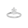 Pear-cut diamond engagement ring with a plain band and solitaire setting.