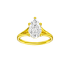 Pear-cut diamond engagement ring with a plain band and solitaire setting.
