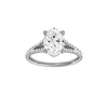 Oval-cut diamond engagement ring with a prong-set diamond band and solitaire setting.