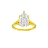 Pear-cut diamond engagement ring with a plain band and solitaire setting.
