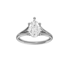 Pear-cut diamond engagement ring with a plain band and solitaire setting.