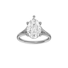 Pear-cut diamond engagement ring with a plain band and solitaire setting.