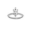 Marquise-cut diamond engagement ring with a prong-set diamond band and solitaire setting.