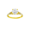 Round-cut diamond engagement ring with a prong-set diamond band and solitaire setting.