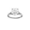 Round-cut diamond engagement ring with a prong-set diamond band and solitaire setting.