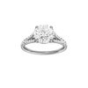 Round-cut diamond engagement ring with a prong-set diamond band and solitaire setting.