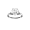 Round-cut diamond engagement ring with a prong-set diamond band and solitaire setting.