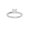 Princess-cut diamond engagement ring with a plain band and solitaire setting.