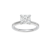 Princess-cut diamond engagement ring with a plain band and solitaire setting.