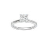 Princess-cut diamond engagement ring with a plain band and solitaire setting.