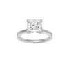 Princess-cut diamond engagement ring with a plain band and solitaire setting.