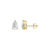 Pear-Shaped Lab Grown Diamond Stud Earrings in 14K White & Yellow Gold