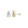Pear-Shaped Lab Grown Diamond Stud Earrings in 14K White & Yellow Gold