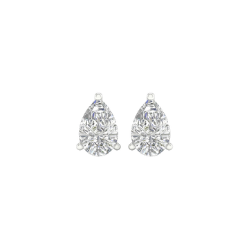 Pear-Shaped Lab Grown Diamond Stud Earrings in 14K White & Yellow Gold