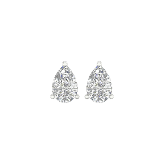 Pear-Shaped Lab Grown Diamond Stud Earrings in 14K White & Yellow Gold