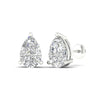 Amorati Diamond 6.0 carat pear-cut lab grown diamond stud earrings in white 14K gold with screw back. 