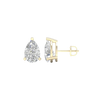 Pear-Shaped Lab Grown Diamond Stud Earrings in 14K White & Yellow Gold