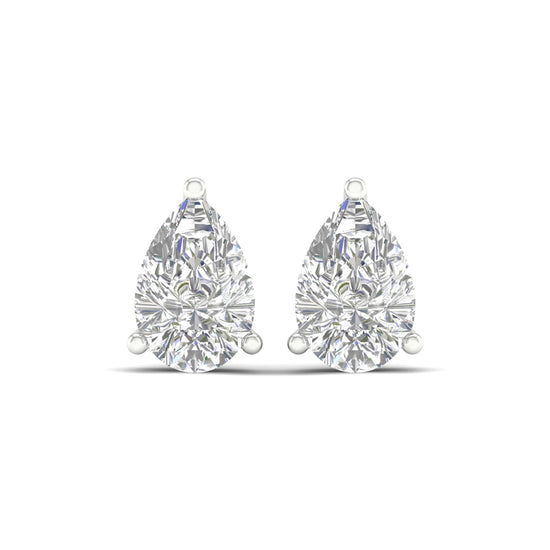 Amorati Diamonds pear cut 6.0 carat lab grown diamond stud earrings. 
