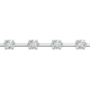 A close-up side view of a 14K white gold tennis bracelet, showing the line of square-cut diamonds and their setting.