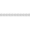 A close-up and full view of the 14K white gold tennis bracelet, coiled to showcase the brilliance and quality of the lab grown diamonds.